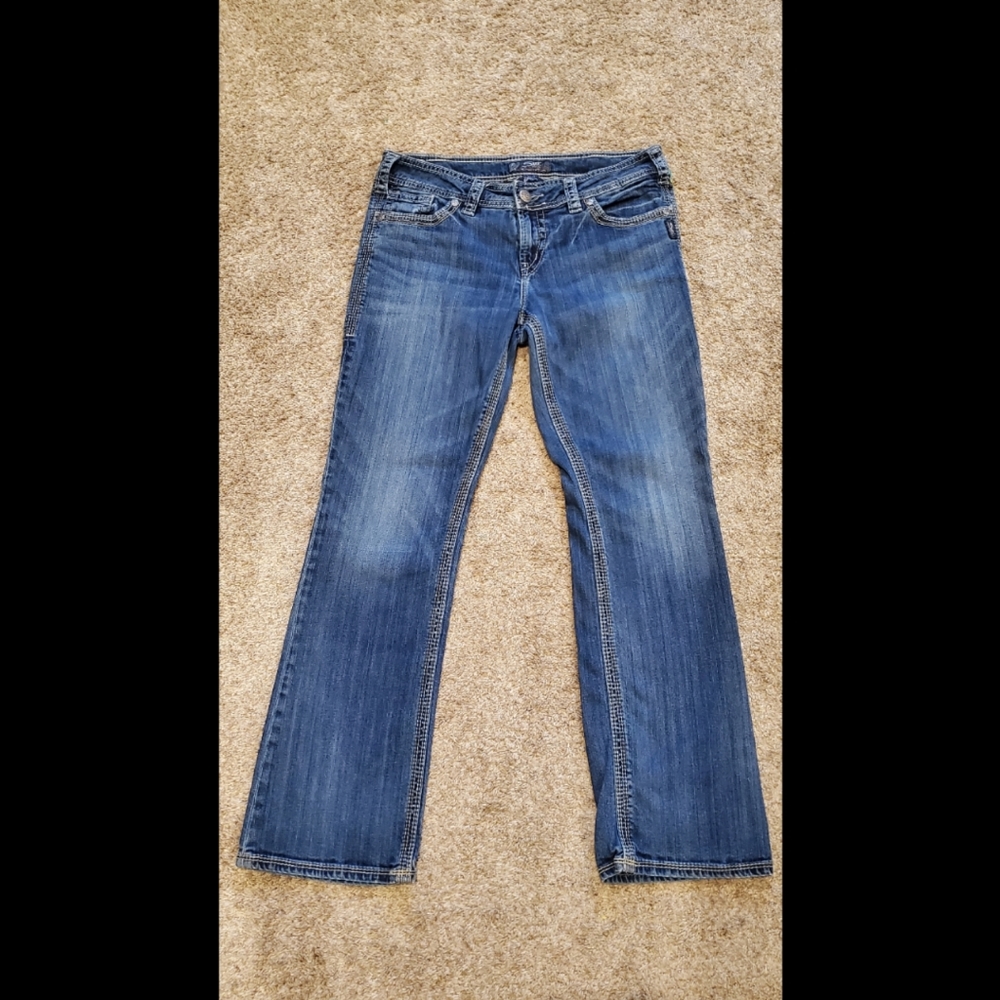 Women's Silver Jeans 32 x 31 Suki 17" Surplus Flap Pockets Boot 30.5" Long